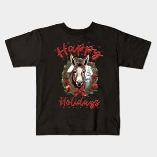 Donkey Happy Holidays Design Kids T-Shirt